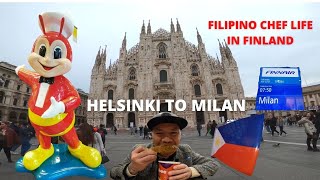 BEST TRAVEL HELSINKI FINLAND TO MILAN ITALY APRIL 2022 JOLLIBEE FILIPINO CHEF LIFE IN FINLAND [upl. by Mccahill]