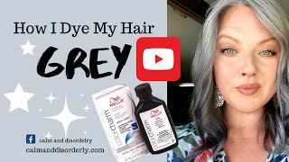 How I Dye My Hair Grey with Wella 050 Cooling Violet [upl. by Anaz]