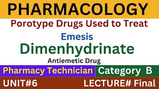 Dimenhydrinate Mechanism Of Action  Pharmacy Technician  Pharmacology [upl. by Garihc]