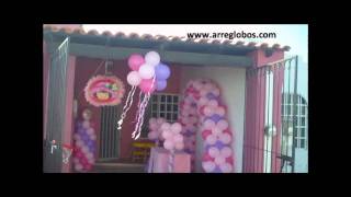 Decoracion con Globos Rosita Fresita wwwarregloboscom [upl. by Atsyrt]