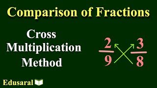 Comparison of Fractions  Cross Multiplication Method  Number System  Competitive Exams  Edusaral [upl. by Kee]