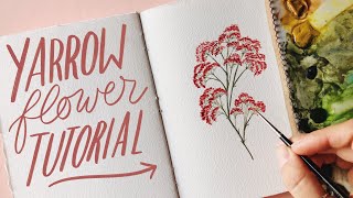 Common Yarrow Flowers Easy Watercolor Painting Tutorial — Simple Flower Paint Demo with Watercolors [upl. by Lertram]