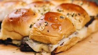 Philly Cheese Steak Sliders  How To Make Classic Philly Cheesesteak Sandwich [upl. by Ahtamat]