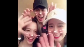 180404 Yoona and Hong JongHyun hang out together with other cast of King Loves posted in instagram [upl. by Alyacim24]