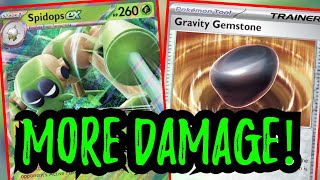 Spidops ex Hits For MORE DAMAGE With Gravity Gemstone Pokemon TCG Live [upl. by Zasuwa]