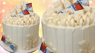 White Chocolate Drip Cake  Milky Bar Caramel Cake  NICS CAKE STATION [upl. by Anilam]