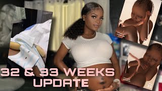 32 amp 33 WEEKS PREGNANCY UPDATE1cm DILATED IS IT CONTRACTIONS OR BRAXTONHICKS [upl. by Joannes]