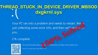 Fix THREADSTUCKINDEVICEDRIVERMBSOD dxgkrnlsys Error  Fix Thread Stuck in device driver MBSOD [upl. by Andras]