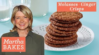 Martha Stewarts MolassesGinger Crisps  Martha Bakes Recipes [upl. by Airotciv]