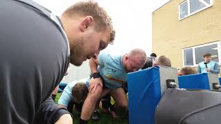 The Harlequins training with the Silver Fern Scrum Machine [upl. by Rexferd177]