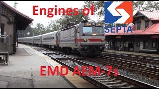 Engines of SEPTA AEM 7 [upl. by Annadiana155]