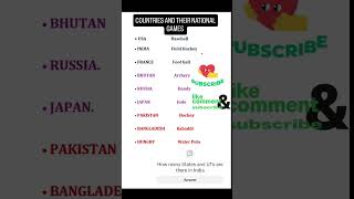 Countries and their National Games shorts short shortfeed ytshorts viralshort trending ssc [upl. by Askwith486]