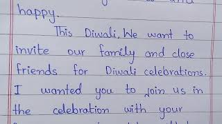 Informal letter writing in English Letter to your friend invite him on diwali celebrations [upl. by Nogaem]