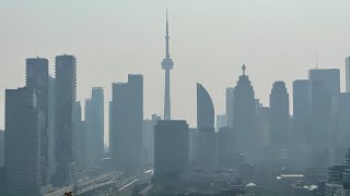 Smokey haze over Toronto going to get worse before it gets better  Canada wildfires [upl. by Yodlem]