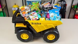 HUGE Tonka Truck Surprise Toys Bucket Toy Truck Surprise Egg Trucks Toys for Boys Kinder Playtime [upl. by Acilgna]