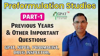 Prefomulation studies Pharmaceutics Lecture1 GPAT NIPER DRUG INSPECTOR PHARMACIST [upl. by Gwendolyn]