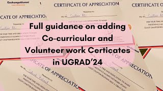 Cocurricular activities amp Certificate requirement for UGRAD 2024 [upl. by Bellamy]