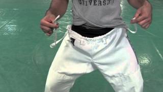 How to Tie Your JiuJitsu Pants w Rener Gracie [upl. by Lolande576]