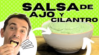 Cómo hacer una salsa de ajo y cilantro [upl. by Esalb]