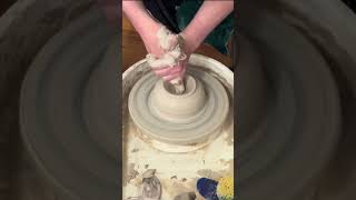 Throwing Pottery  Opening Up the Clay  Satisfying [upl. by Leinadnhoj653]