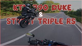 KTM 390 DUKE amp STREET TRIPLE RS [upl. by Ameehs]