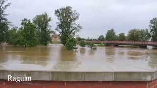 Hochwasser 2013  2 Juni  Raguhn Jeßnitz Dessau Aken [upl. by Assennej]