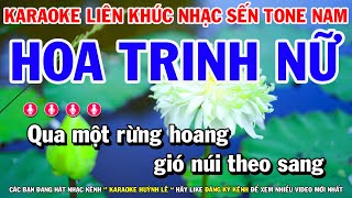 Karaoke Hoa Nở Về Đêm Tone Nam Nhạc Sống  Trọng Hiếu [upl. by Rases480]