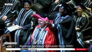 Rassie Erasmus  Springbok coach receives honorary doctorate from NWU [upl. by Ailices906]