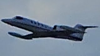 Learjet 35A N355KC Takeoff from PDX [upl. by Arema]