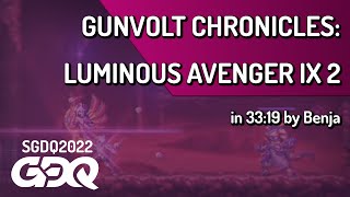 Gunvolt Chronicles Luminous Avenger iX 2 by Benja in 3319  Summer Games Done Quick 2022 [upl. by Ahsirtap]