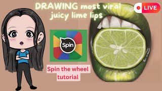 Drawing juicy lime lips  Live 🔴 [upl. by Neils]