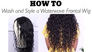 Washing and Styling my Frontal Wig Waterwave Wig Flawlesshairstyle 1  2 [upl. by Fitzger71]