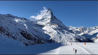 4K Switzerland Zermatt Skiing in January [upl. by Hanzelin]