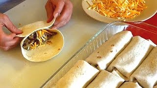 Burrito Recipe  How to make Burritos Family Style [upl. by Herahab11]