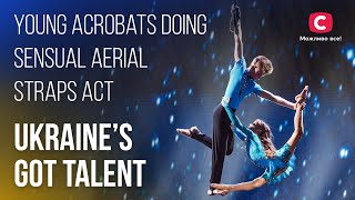 💕Fearless young acrobats doing sensual aerial straps act – Ukraines Got Talent [upl. by Emsoc]