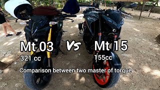 MT03 vs MT15 comparison review the master of torque [upl. by Enilecram]