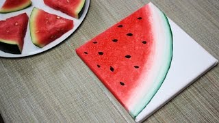 How To Paint a Watermelon  DIY 23 Fruit Painting Series [upl. by Mendy]