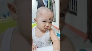 Baby bald haircut 🥰🥰🥰utubsort cutebaby baby [upl. by Saunderson]