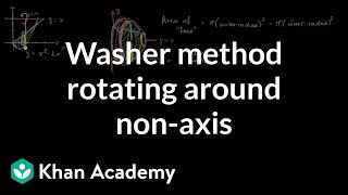 Washer method rotating around horizontal line not xaxis part 1  AP Calculus AB  Khan Academy [upl. by Appilihp]