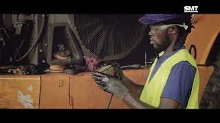 SMT Gabon  Maintenance dun tombereau articulé Volvo A30G  FR [upl. by Linoel]