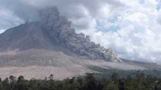 Pyroclastic flow on Sinabung volcano Indonesia 27 July 2015 [upl. by Enoek91]