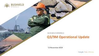 BUSHVELD MINERALS LIMITED  Q3 Operational Update [upl. by Trinette]