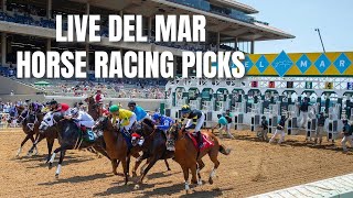 Live Del Mar Horse Racing Picks [upl. by Adnovahs]