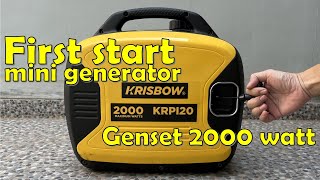 Cara nyalakan Genset krisbow KRPI20 Inverter pertama kali silent mini generator portable genset [upl. by Benedikta130]