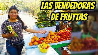 Las VENDEDORAS de FRUTAS tropicales PATERNAS MANGOS MARAÑONES en la Litoral Salvadoreño [upl. by Simsar]