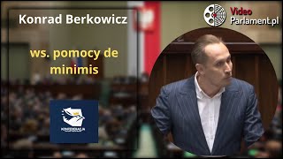 Konrad Berkowicz  ws pomocy de minimis [upl. by Oiram195]