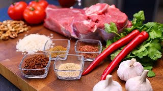 GRILLED MEAT with VEGGIES on a FRYING PAN [upl. by Nakada]