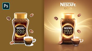 How to Design Nescafe Social Media Banner I Photoshop Tutorial [upl. by Pergrim]