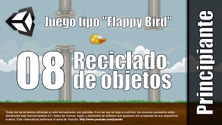 08  Reciclado de objetos  Tutorial juego tipo Flappy Bird en Unity [upl. by Irab]