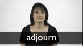 How to pronounce ADJOURN in British English [upl. by Flin89]